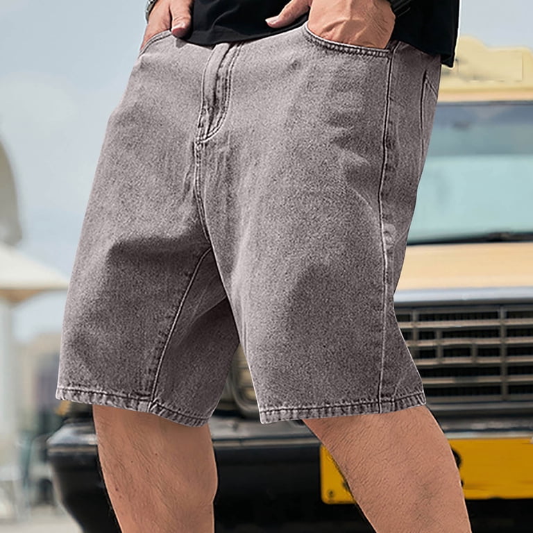 Nmnitkp Baggy Jean Shorts Men, y2k Jorts Cargo Ripped Elastic