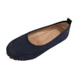 thumbnail image 2 of Tawop Shoes Women Womens Dress Shoes Work Shoes Flats Round Toe Casual Suede Navy 9.5, 2 of 8