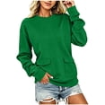 thumbnail image 5 of Loopsun Womens Long Sleeve Fall Tops Fashion Solid Zip Front Crew Neck Casual Sports Style Shirts, 5 of 5