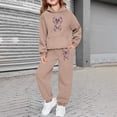 thumbnail image 2 of LRen Girls Outfits Size 7 Valentines Bowknot Print Round Neck Long Sleeve Valentines Hoodie Sweatshirts and Sweatpants Loose Kids 2pcs Outfits Valentine's Day Suit, 2 of 6