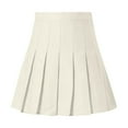 Ploknplq Knife Pleat Skirt for Women Solid Mini Length Pleated Skirts ...