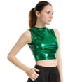 thumbnail image 2 of Baywell Women's Metallic Shining Camisole Club Party Glitter Disco Sparkle Cami Top Green S-XXL, 2 of 6