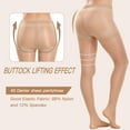 thumbnail image 5 of Manzi 2 Pairs Control Top Pantyhose Sheer 40D High Waist Sheer Tights For Women With Reinforced Toes, 5 of 8