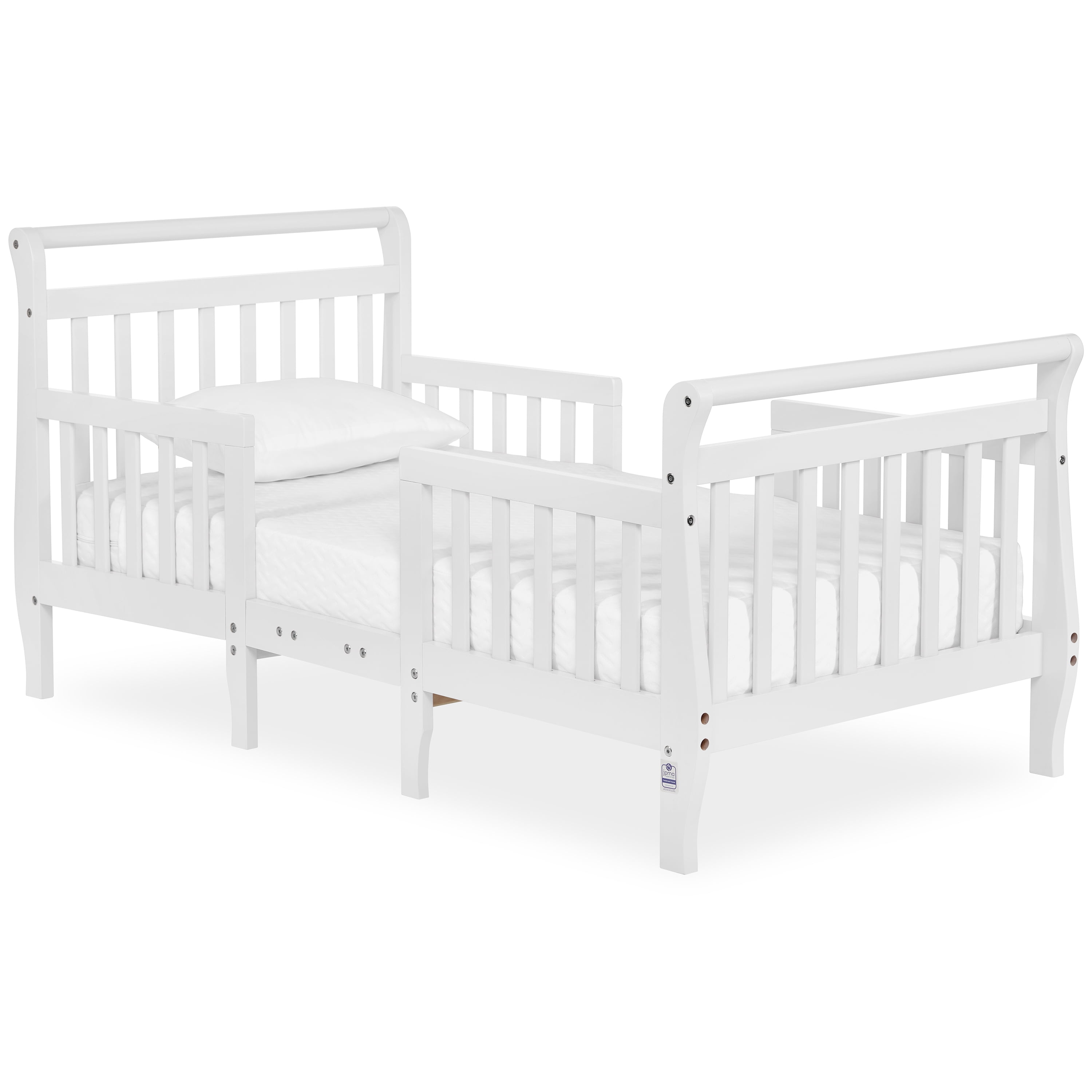 Dream On Me Hudson Convertible Toddler Bed 3-in-1, White, Modern