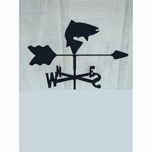 The Lazy Scroll  Fish Bass Roof Mount Weathervane