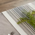thumbnail image 5 of DII 14x108" Modern Cotton Striped Fringed Table Runner in Black/Beige, 5 of 6
