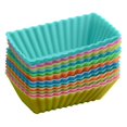 thumbnail image 1 of Farfi 12pcs Pastry Cup Impermeable Fine Workmanship Rectangular Silicone Jelly Cake Baking Cup For Bakery, 1 of 4