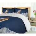 thumbnail image 5 of Ambesonne Outer Space Duvet Cover Set, Rocket Lift Blast, 2-Calking, White Blue Orange, 5 of 7