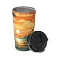 thumbnail image 2 of Fotbe Tropical Sunset Paradise Printed Insulated Travel Coffee Mug Spill Proof Leak Proof Stainless Steel Coffee Tumbler Reusable Coffee Cups with Lids Thermos, 2 of 8