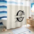 thumbnail image 5 of No Hook Shower Curtain, Letter C Shower Curtains for Bathroom with See Through Top Window, Monogram Words Waterproof & Washable Bath Curtain Long 72"x78", 5 of 9