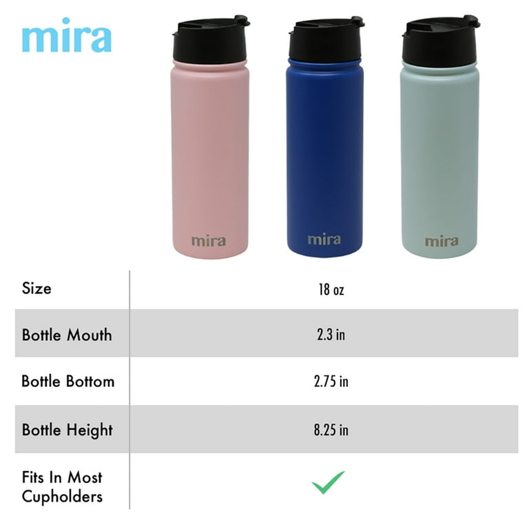 Mira 18oz Stainless Steel Insulated Tea Infuser Bottle for Loose Tea,Thermos Travel Mug, Taffy Pink, Size: 18 oz (530 ml)