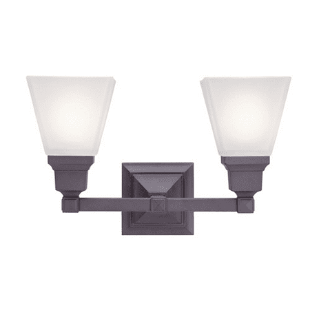 

Bathroom Vanity 2 Light With Satin Glass Bronze size 17 in 200 Watts - World of Crystal