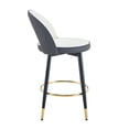 thumbnail image 2 of Set of 2 360 ° Rotatable Bar Chair, Modern PU Comfortable Upholstered Bar Chair with Smooth and Beautiful Metal Legs for Dining Room, Kitchen, Terrace and Guest Office Chair (Dark Gray), 2 of 11