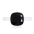 thumbnail image 5 of Rosec Jewels 8 mm Cushion Cut Black Spinel Solitaire Ring with Surprise Diamond - AAA Quality August Birthstone - Valentines Ring, 10K White Gold, US 9.00, 5 of 9