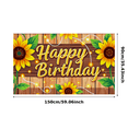 thumbnail image 3 of Wooden Background Happy Birthday Banner with Sunflower Elements Party Supplies Birthday Party Decors Photography Props Backdrop Decorations, 3 of 7