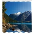 thumbnail image 3 of Ambesonne Landscape Shower Curtain, Winter Mountain Trees, 69"Wx84"L, Dark Brown White, 3 of 3