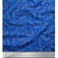 thumbnail image 1 of Soimoi Blue polyester Crepe Fabric Snowflake & Red Berries Fruits Decor Fabric Printed Yard 42 Inch Wide, 1 of 3