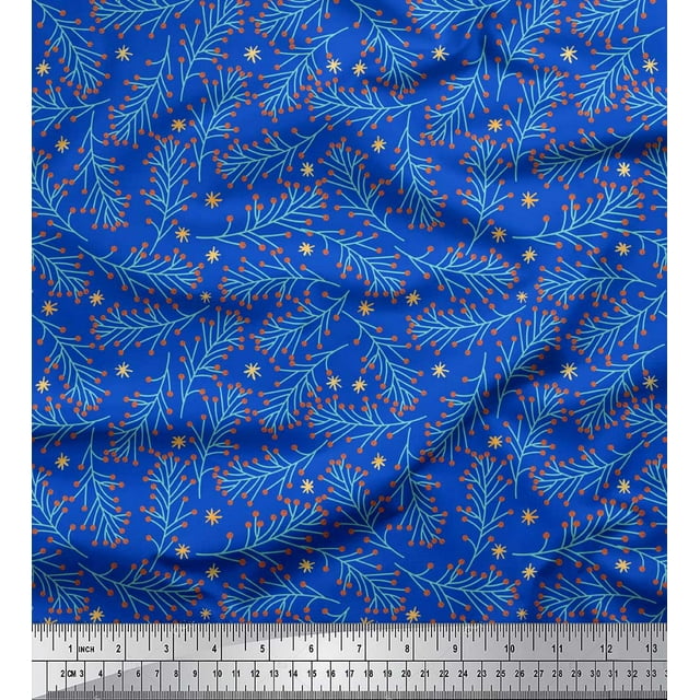 Soimoi Green Poly Georgette Fabric Triangle Art Geometric Printed Fabric 1 Yard 42 Inch Wide