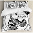 thumbnail image 3 of Ambesonne Zodiac Astrology Element Scorpio Ecliptic Path of Sun across Celestial Sphere Print Duvet Cover Set, 3 of 3