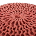 thumbnail image 3 of Bordeaux Knitted Cotton Round Pouf,Coral,Coral Cotton Furniture Primary Living Space Ottomans, 3 of 6