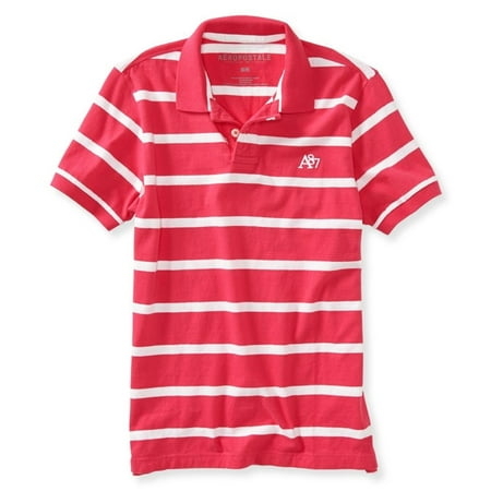 - Aeropostale Mens A87 Striped Rugby Polo Shirt