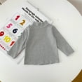 thumbnail image 2 of Hjtefg Kids' Semi-Turtleneck Tee - Korean Style Striped Long Sleeve Blouse, Cozy Winter Base Layer,Color: White Size: 12-18 Months, 2 of 6