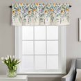 thumbnail image 4 of White Yellow Daisy Window Valance for Kitchen, Eucalyptus Leaves Lavender Spring Retro Rod Pocket Short Curtain for Small Windows, Light Filtering Decorative Valance, 56 x 16 Inch, 4 of 9