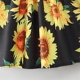 thumbnail image 6 of YMNXA Infant Girls Summer Dresses Spaghetti Strap Cute Sunflower Print Comfortable Breathable Dress Hat Set For Holiday Vacation Beach,Black,3-4 Years, 6 of 7