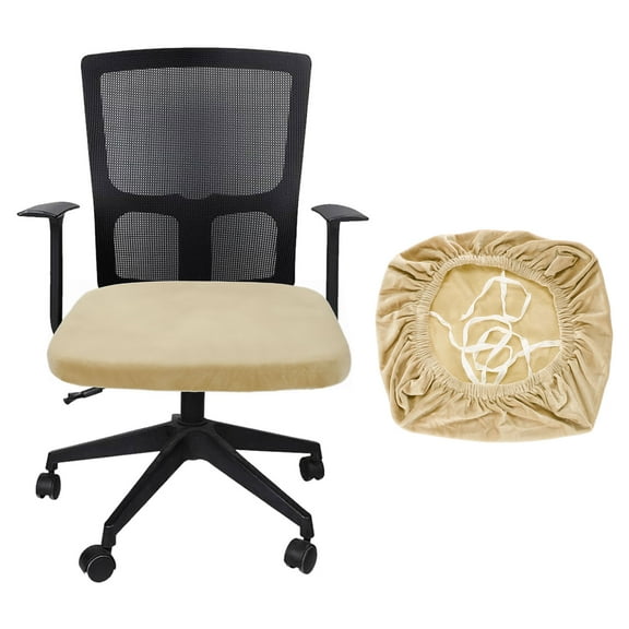 Office Chair Cover, Soft Computer Chair Seat Slipcover, L(45-48cm), Khaki