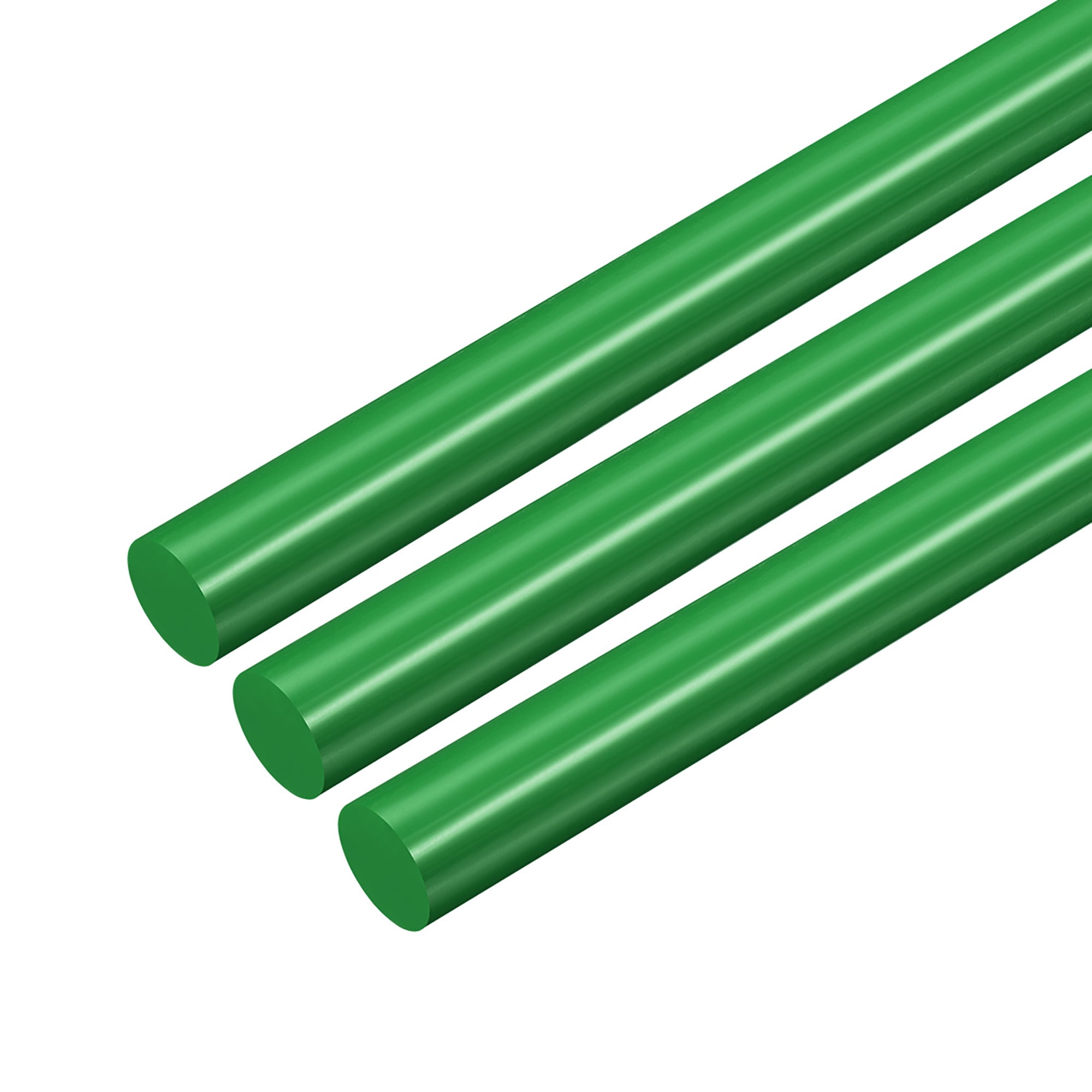 3pcs Plastic Round Rod 1/2" Dia 20" Length Green (POM) Polyoxymethylene