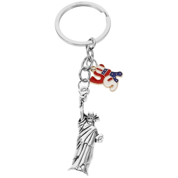 WRISTBIQUE Statue Of Liberty Key Pendant Multi Patriotic Design 1Pcs 4.13X1.18X0.08In