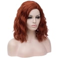 thumbnail image 2 of BERON Dark Orange Short Wigs Women Girls Curly Wavy Hair Wig 14" Body Bob Cosplay Party or Daily Use Wigs, 2 of 4