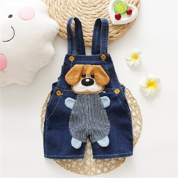 CHUOU Toddler Girls Boy's Denim Suspender Jeans Overalls Jean Overall Summer For Girl Boy With Cute 3D