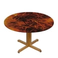 thumbnail image 3 of HAOXIT Abstract Round Fitted Tablecloth with Elastic Edge, Fire and Flames Design Print Polyester Table Cloth, Fits Round Table , The Ultimate Protection for Your Table, Orange 46-50, 3 of 8