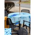 thumbnail image 5 of Outdoor Tablecloth with Umbrella Hole for Patio/Picnic/Party/Camping, Coastal Corals Waterproof Table Cloth Square Cover Washable, Blue Jellyfish Nautical Cyan Polka Dots (60"x 60"), 5 of 9