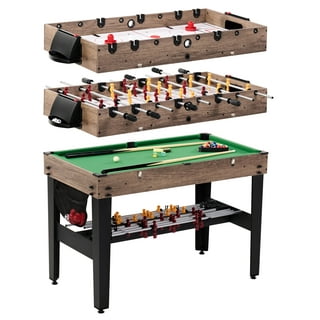 Sunnydaze Indoor Rustic Style 2 Player 5-in-1 Multi-Game Table with  Billiards, Air Hockey, Foosball, Ping Pong, and Basketball - 45 -  Weathered Gray