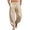 CBX73-Khaki, variant on Men'S Casual Cotton Linen Pants Summer Beach Lightweight Jogger Pants Elastic Waist Drawstring With Pockets Army Green S