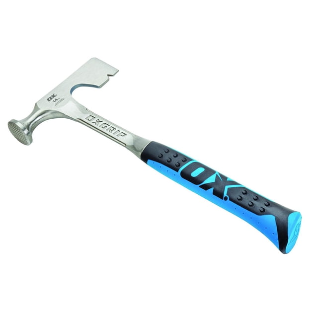 Martillo de Yeso OX Tools Azul Frente Molido 14 Onzas