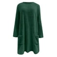 thumbnail image 3 of Gkeoshab Sweater Dress Women's Long-Sleeve Loose-Fit Round-Neck Sweater for Fall and Winter Green XL, 3 of 6