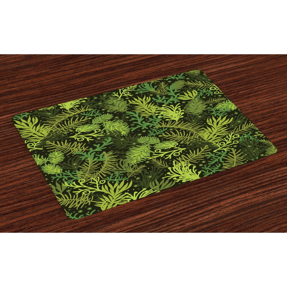Sage Placemats Set of 4 Evergreen Christmas Tree