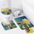 thumbnail image 4 of teenager Reaching for Giant Yellow Rose Shower Curtain Sets Non-Slip Rugs Bath Mat Toilet Cover U Shaped Mat 4 Pcs, 4 of 6