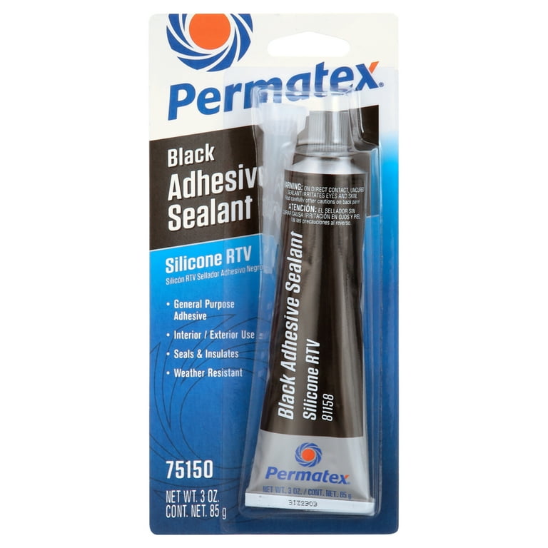 Permatex 75150 Black Silicone Adhesive Sealant, 3 oz