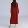 thumbnail image 3 of Jinda Women's Long Sleeve Robe Soft House Coat Zipper Comfy Winter Pocket Housedress Nightgown Long Housecoat Sleepwear Burgundy X-Large-XX-Large, 3 of 4