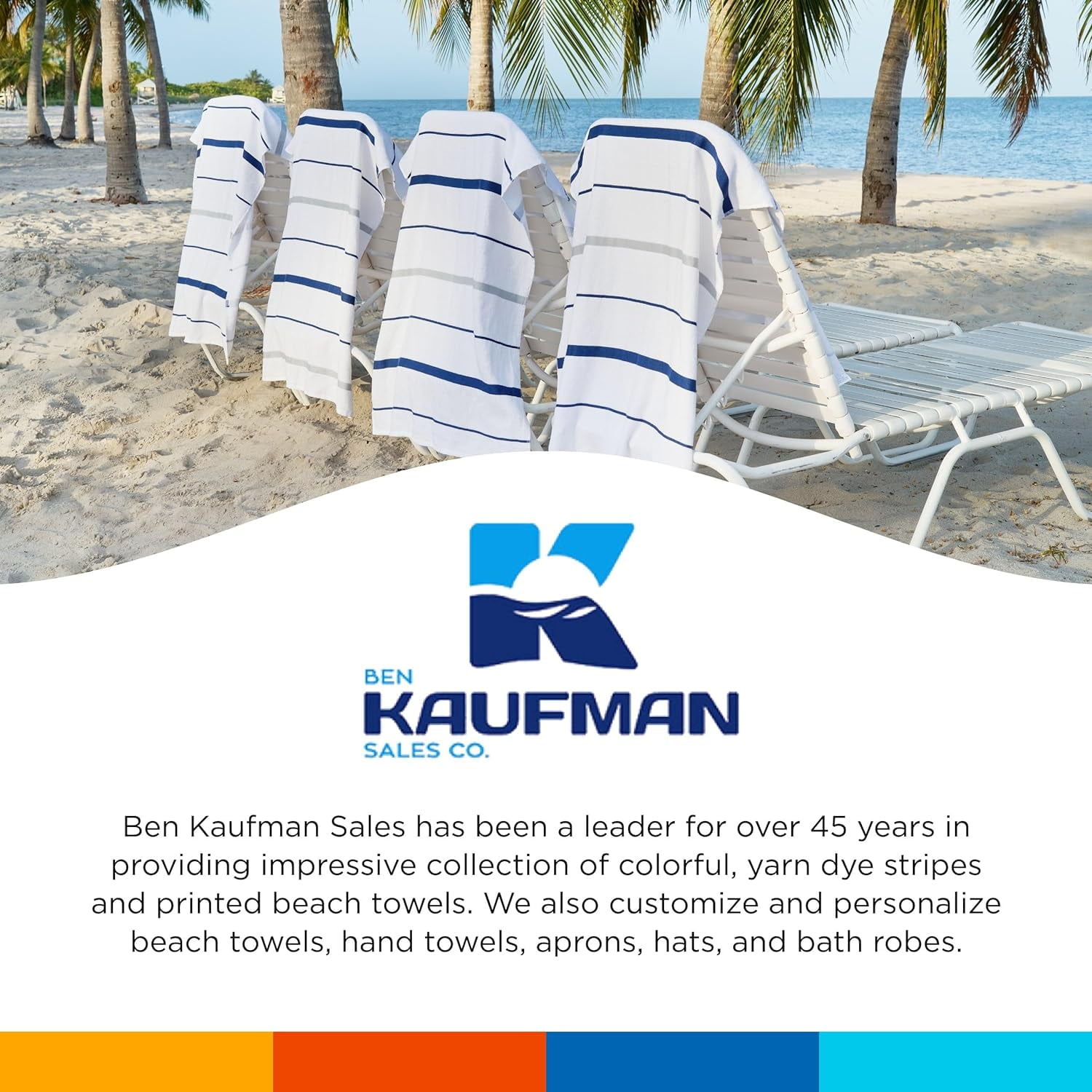 Kaufman - Terry Horizontal Sailor Stripes Beach Pool Towels - Set of 2 Pcs - 30in X 60in - 400 GSM - Luxury Hotel Towels 2-Pack (Navy)