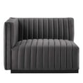 thumbnail image 3 of Modular Sofa Chair, Grey Gray Black, Velvet, French Living Lounge Cafe Lobby Hospitality Restaurant, Modern Contemporary Boutique HB33727, 3 of 6