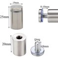 thumbnail image 3 of 12 piezas Tornillos de soporte de separador Separador de vidrio publicitario de acero inoxidable Tornillos publicitarios de acero inoxidable Señal de vidrio Clavos publicitarios para fotos de vidrio 19X25 mm esquí esquí Gafas de esquí, 3 of 5