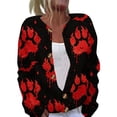 thumbnail image 2 of Halloween Cardigan Sweaters for Women Cute Halloween Party Graphic Womens Sweaters Cardigan Open Knit Utton Down Cropped Long Sleeve Fall Trendy Plus Size Sweatshirt Tops Black S, 2 of 7