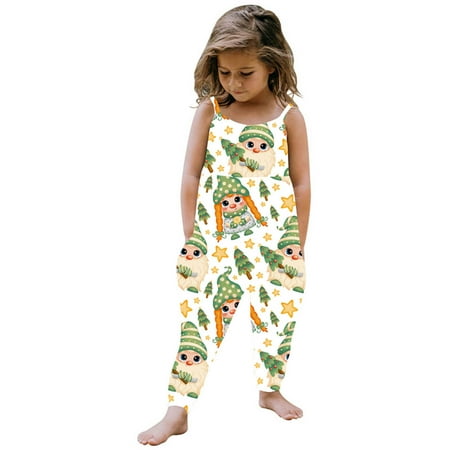 

Toddler Baby Girls Cute Print Christmas Camisole One-Piece Romper Children s Wear