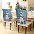 thumbnail image 3 of Decorative Chair Back Cover One Size x6 Chair Cover Dining Chair Slipcovers Chair Back Decoration Festival Chair Decoration Warm Christmas Snowman, 3 of 6