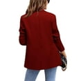 thumbnail image 4 of Gomelly Women Outwear Long Sleeve Business Jackets Casual Blazer Ladies Office Coat Cardigan Jacket Claret S, 4 of 5